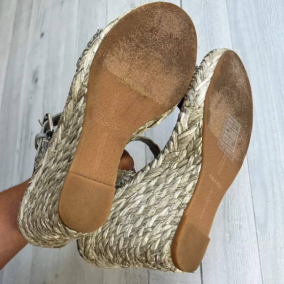 Dolce Vita Gray Raffia Wedge Heels 7.5 - Picture 10 of 13